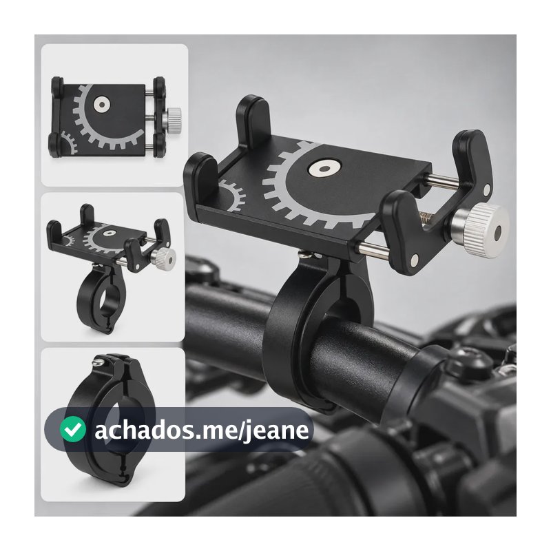 Suporte Celular Bike Moto Regulagem Universal Forte Alumínio Guidão Ajustável Reforçado Resistente À Prova D'água Fixo B Basto