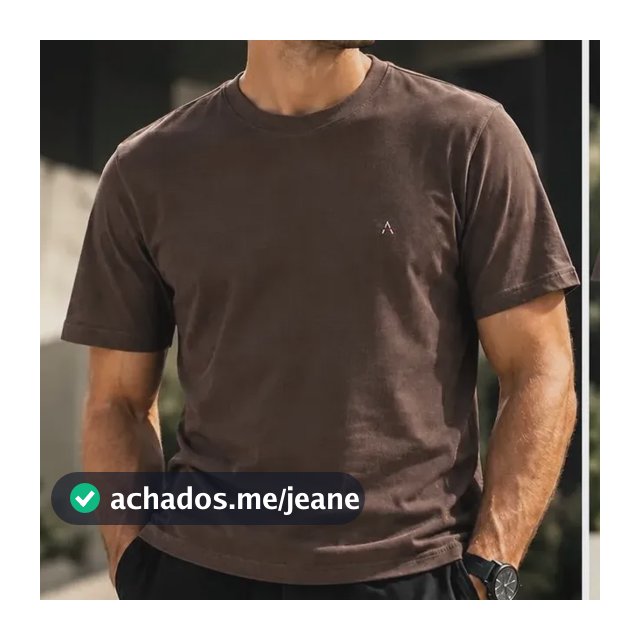 Camiseta Aramis Masculina Regular Basic Marrom Marrom Lisa G