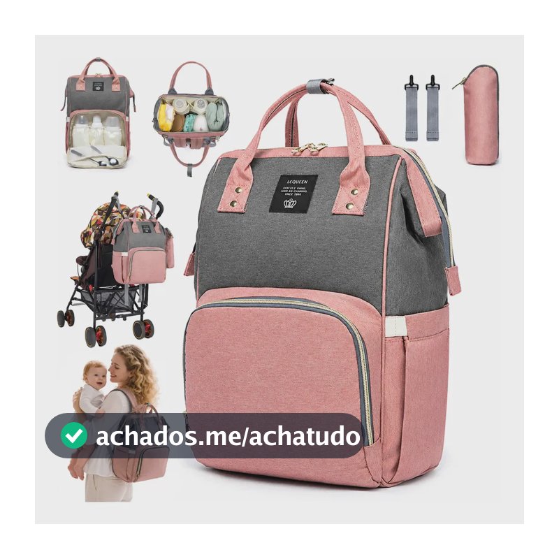 Mochila Bolsa Maternidade Lequeen Saquinho Maternidade Personalizado E Multifuncional Bolsa Feminina De Estilo Arte Com Frasqueira Para Bebe E Bolsa Termica Para Mamadeira Cor Rosa