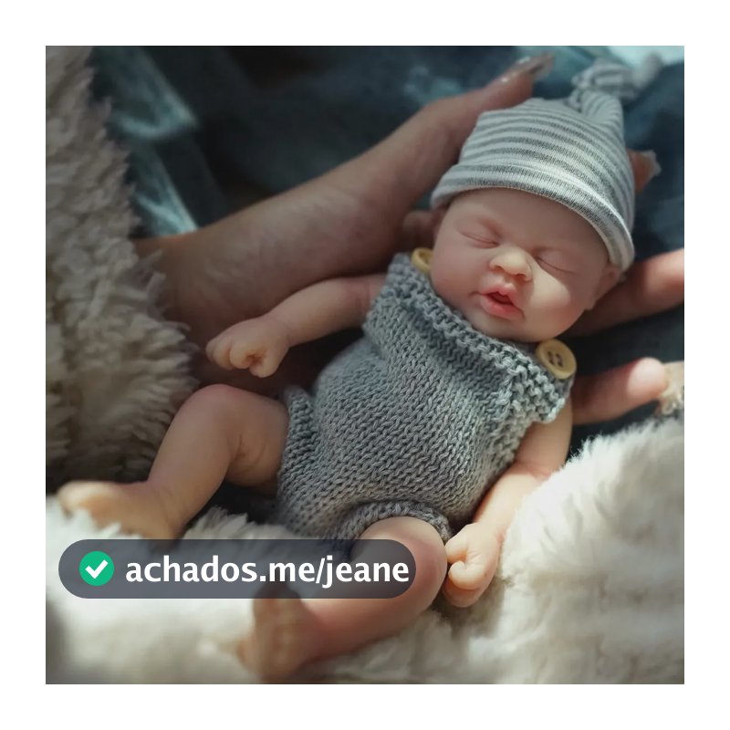 Brastoy Bebê Reborn Boneca 20cm Menino Mini Silicone Sólido Lavável Dormindo Profundamente Acessórios Inclusos