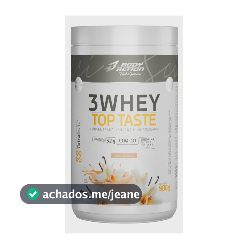 Bodyaction Tradicional Whey 3w Top Taste 900g (concentrado-iso-hidro) - Sabor Baunilha