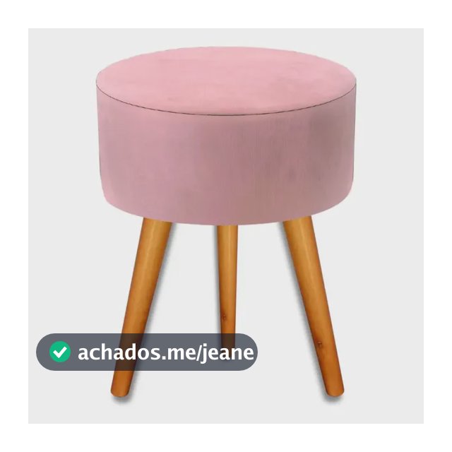 Puff Banqueta Redondo Ilítia Luxo Decorativo Retro Vintage Cor Rosa