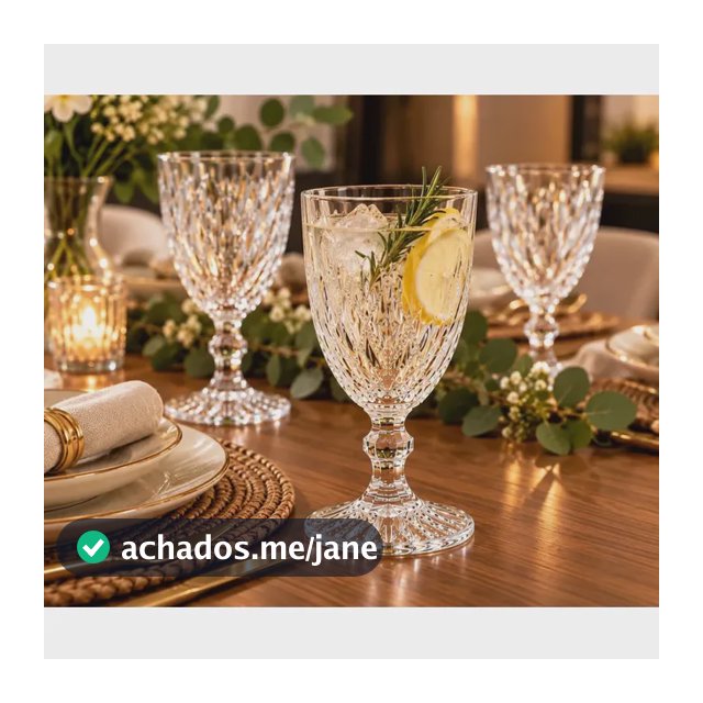 Conjunto 6 Taças Diamond Gamma 340ml Transparente