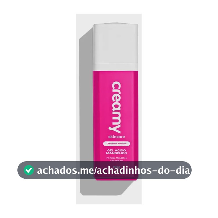 Creamy Skincare Ácido Mandélico 30g Reduz a Oleosidade Combate a Formação de Acne e Uniformiza Todos os Tipos de Pele