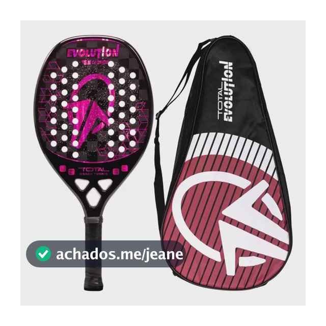 Raquete Total Beach Tennis Material Carbono 18k Evolution + Capa Cor Violeta | Leve e Equilibrada 2026