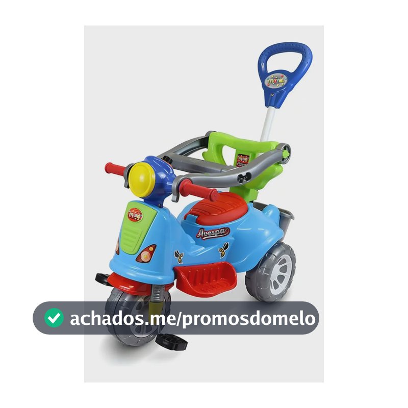 Triciclo Avespa Maral Infantil Com Haste E Proteção Lateral