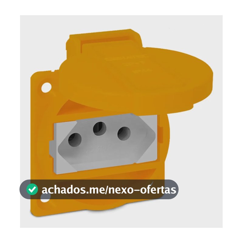 Tomada Industrial Embutir 10/20A 2P+T Amarela IP44