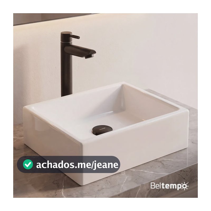 Cuba Pia de Apoio Sobrepor Retangular 42x32 Branca Banheiro Lavabo Beltempo BT-3387