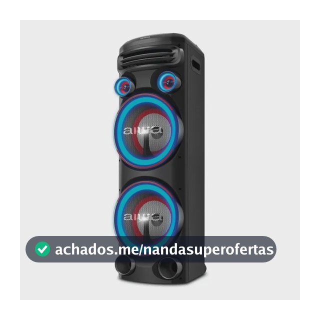 Torre de Som AIWA T2W-02 2300W 2Woofers10" Bluetooth RGB USB FM DJ