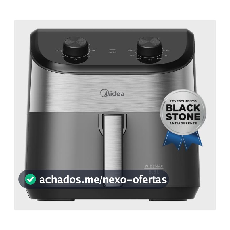 Fritadeira Air Fryer 5,5l Widemax Com Interior De Alumínio 1900w Midea