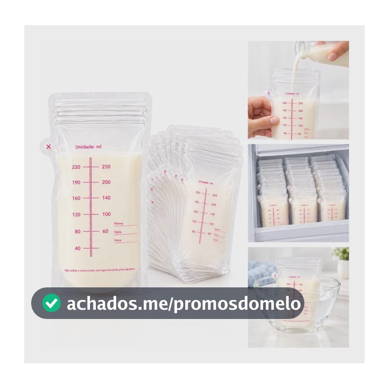 30 Sacos De Armazenar Leite Materno Congelador Freezer 250ml