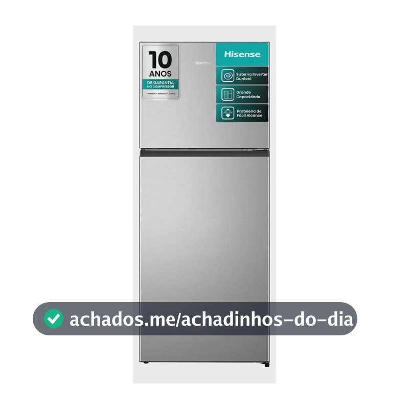 Geladeira Hisense Duplex Inox 381L Inverter Frost Free RT3N375