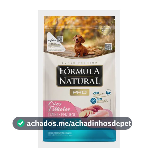 Ração Seca Fórmula Natural Pró Cães Filhotes Mini Pequeno Frango Batata Doce 2,5kg