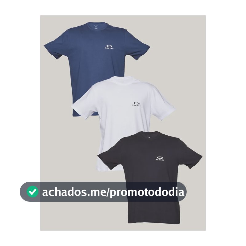 Kit 3 Camisetas Oakley Masculino Misselaneous Ellipse Misselaneous Logomarca Gg Liso