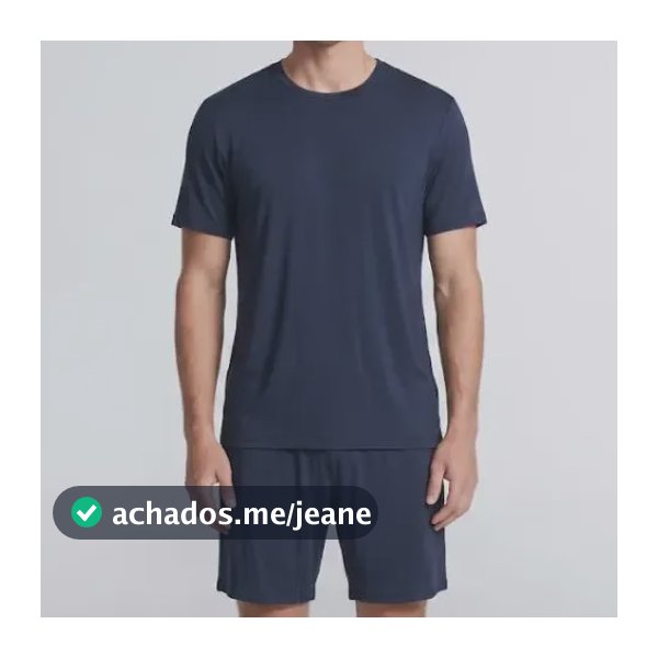 Conjunto De Pijama Masculino Sleepin Insider Azul-marinho Liso G