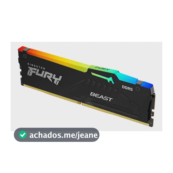 Memória Gamer Kingston Fury Beast Rgb, 8gb, Ddr5 5200mhz