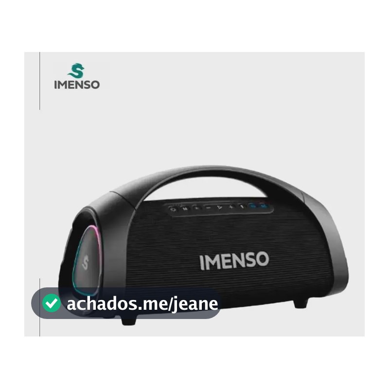 Caixa De Som Imenso X73 200w Rms 30000mah Rgb Ipx6 C/ 2 Mic Cor Preto