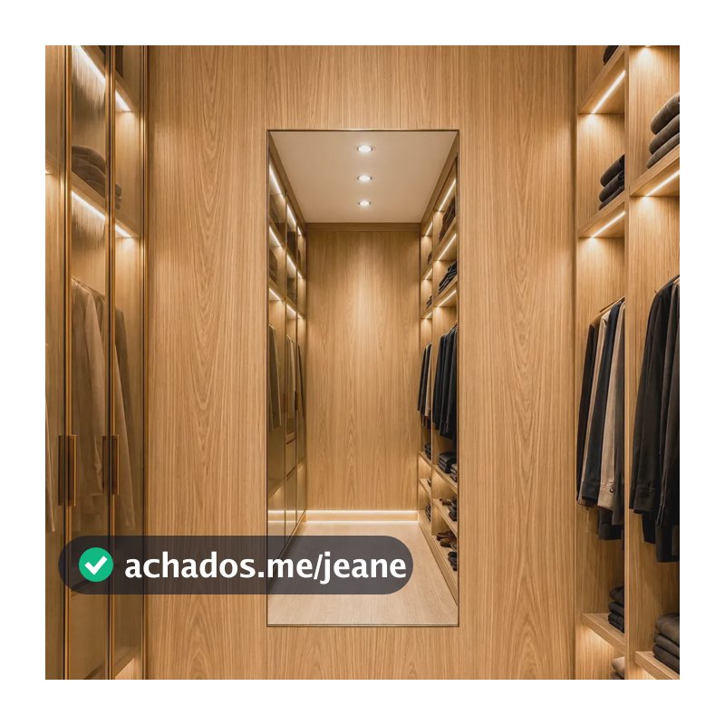 Espelho Florença 90x40cm Corpo Inteiro Grande Moderno Luxo Suporte