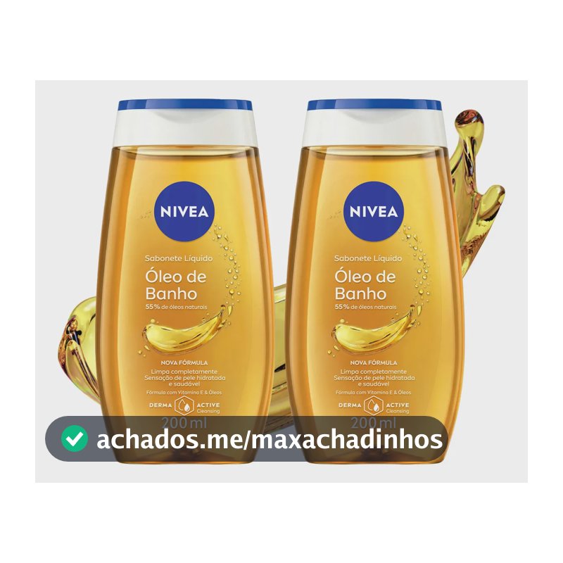 NIVEA KIT Sabonete Líquido Óleo de Banho 200ml - 2 Unidades