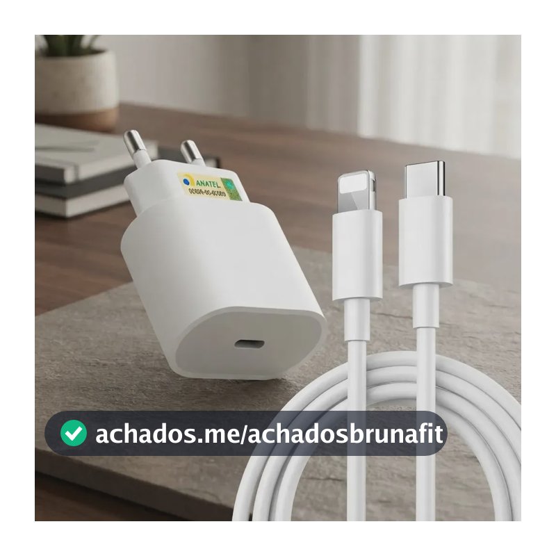 Carregador Compativel Com iPhone 8 X Xr 11 12 13 14 Pro Max Turbo Fonte Tipo C Premium