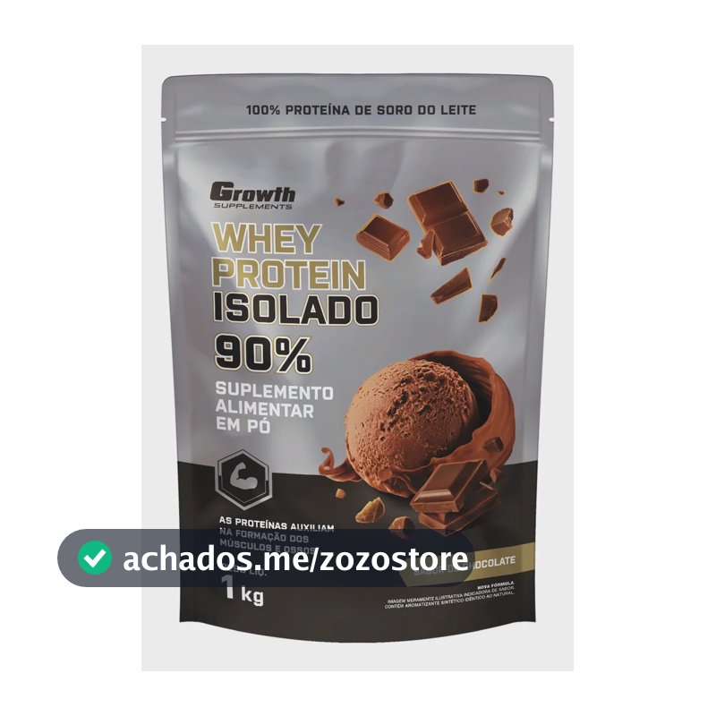 Whey Protein Isolado 1kg Growth Supplements - Chocolate
