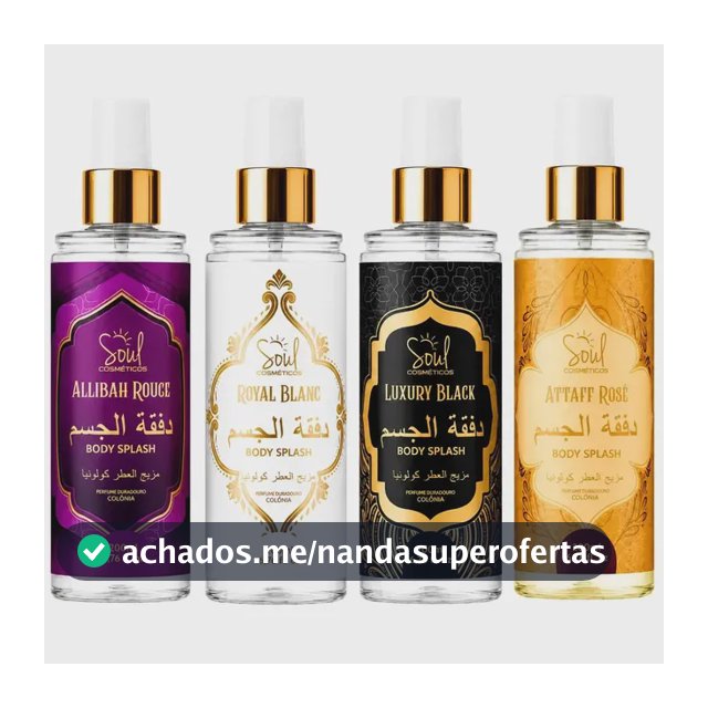 Body Splash Arabe C/4un 200ml Perfume Feminino de Luxo Alta Concentração