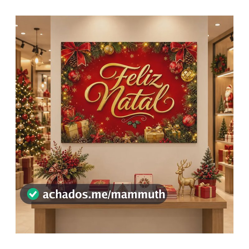 Painel de Natal Retangular Decorativo Fundo Para Foto Painel De Festa Sublimado Em Tecido Decoração de Natal