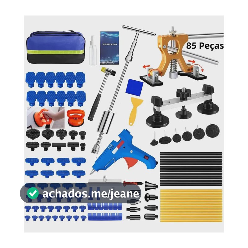 Kit Ferramentas 85 Peças Martelinho De Ouro Remover Amassado