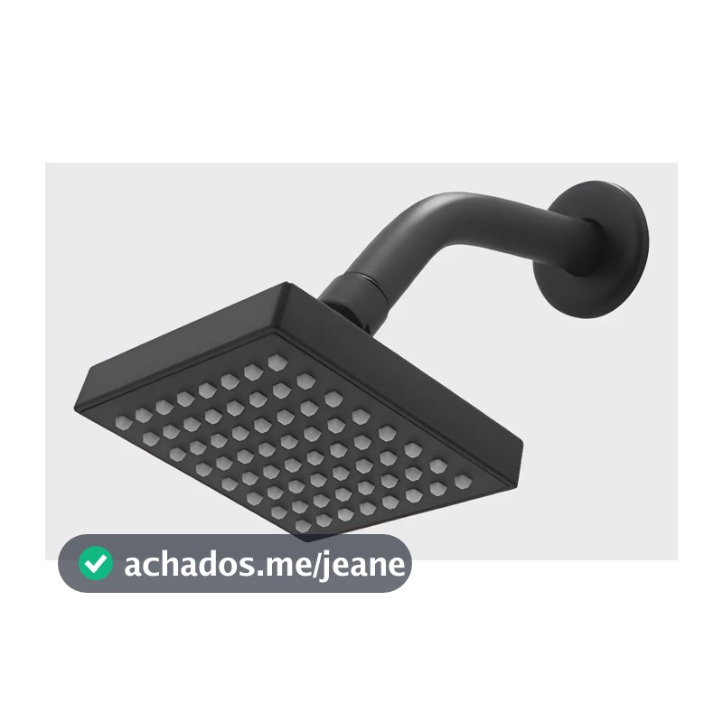 Ducha Quadrada Chuveiro Articulável Solar Gás Preto Fosco Cinza-escuro