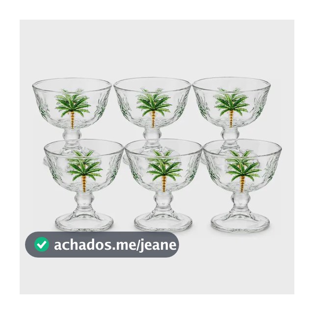 Jogo 6 Taças Sobremesa Palm Wolff 180ml Vidro Cristal