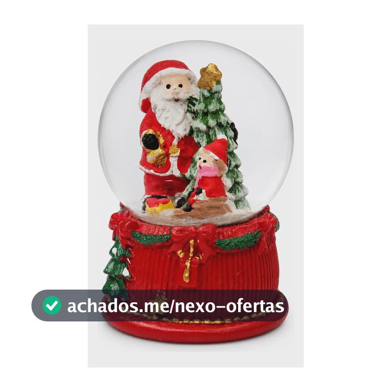 Globo Decorativo Natalino Papai Noel Colorido 6,5cm Vermelho Não Contém