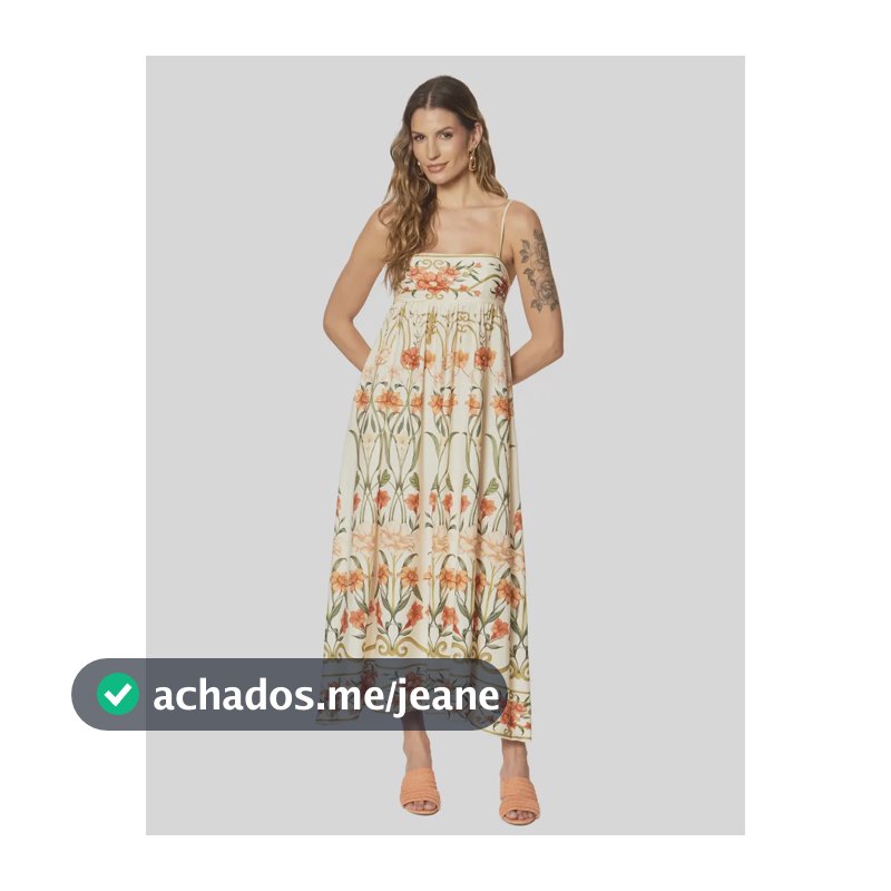 Vestido Feminino Recanto De Flor Farm Recanto De Flor_bg Seda Florido Pp
