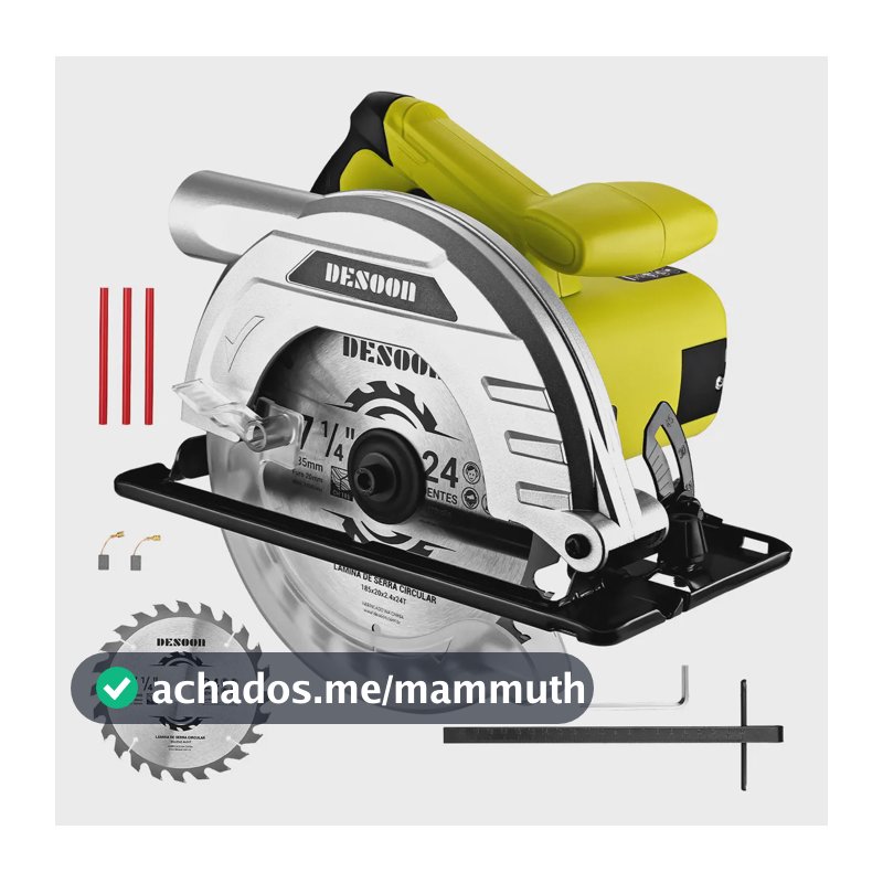 Serra Circular 1400W Desoon Profissional de 185MM para Carpinteiro e Marceneiro