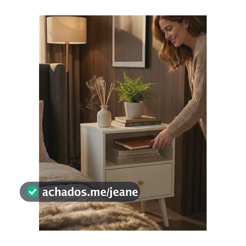Mesa De Cabeceira Nicho E Gaveta Criado Mud Quarto Sala Pintura Uv Alto Brilho Branco