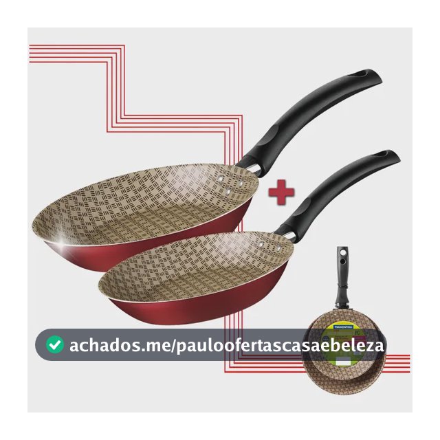 Kit Frigideiras Antiaderente Tramontina Frigideira Jogo Vermelho