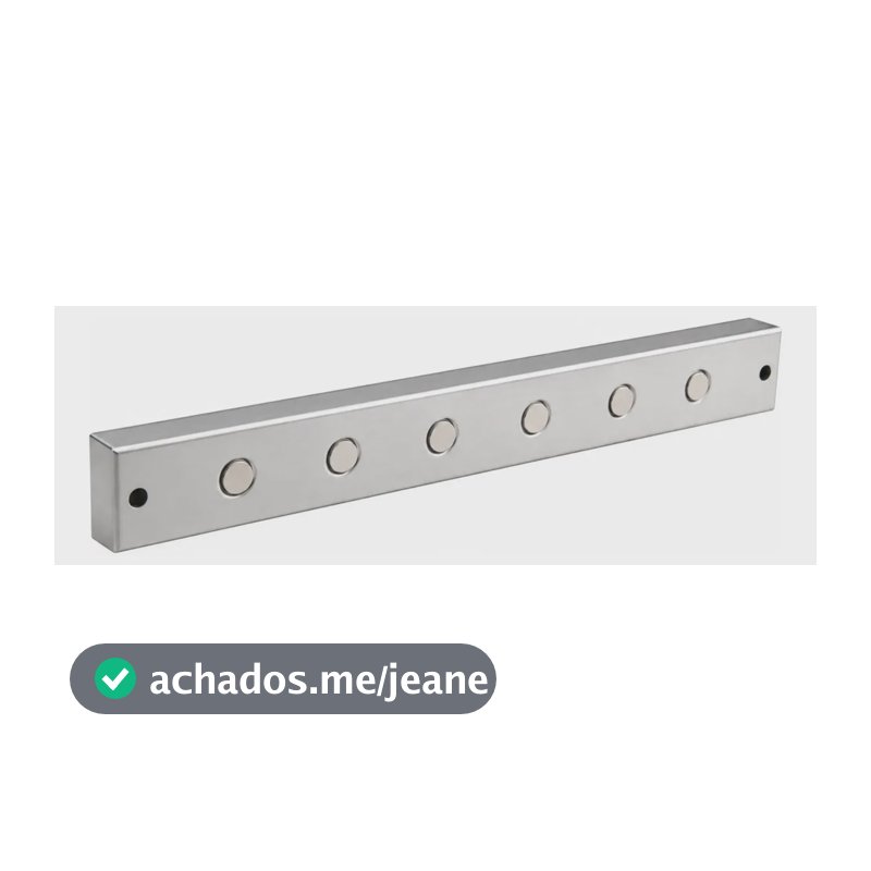 Barra Magnética Inox Para Facas Utensílios Cozinha Kort Prateado