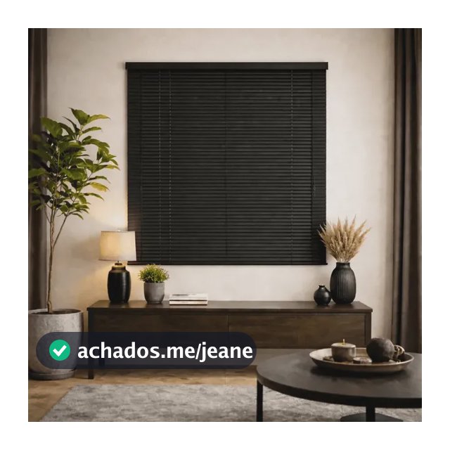 Persiana Cortina Pvc 120x130 Sala Quarto Horizontal Blackout Preto