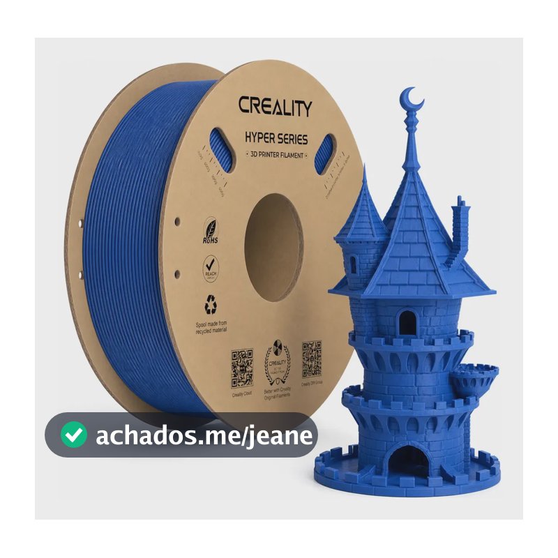 Filamento Petg 3d 1kg/rolo 1.75mm Creality Hyper Petg Cor Azul