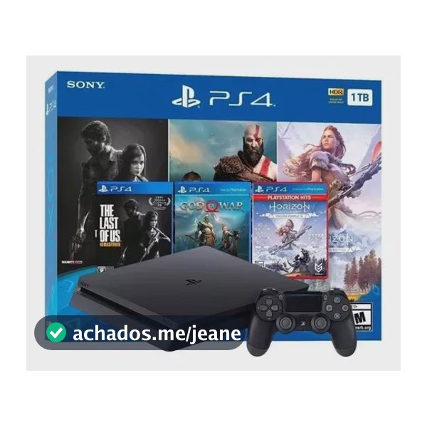 Ps4 Slim 1tb Com 2 Controles + 3 Jogos Preto