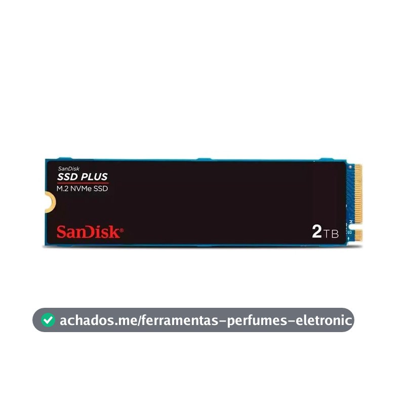 SSD M.2 2280 2TB Sandisk Plus NVMe Pcie Gen3 SDSSDA3N-2T00-G26 Velocidade até 3200MB/s
