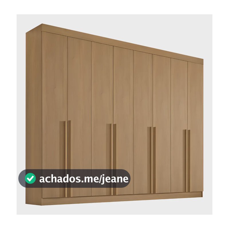 Guarda-roupa Casal MDF D'Doro Império 8 Portas Cinamomo 275x240 cm