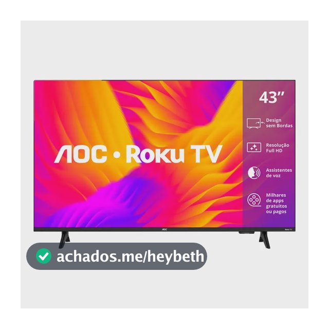 Smart Tv Aoc Led 43 Full Hd Wi-fi Roku Tv Sem Bordas
