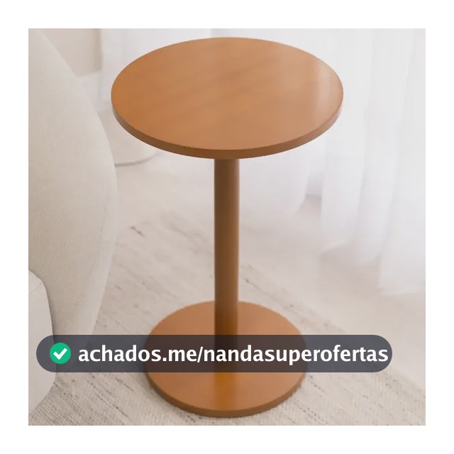 Mesa Lateral Amadeirada Redonda Marrom 34cm Luxo Apoio Marrom-claro