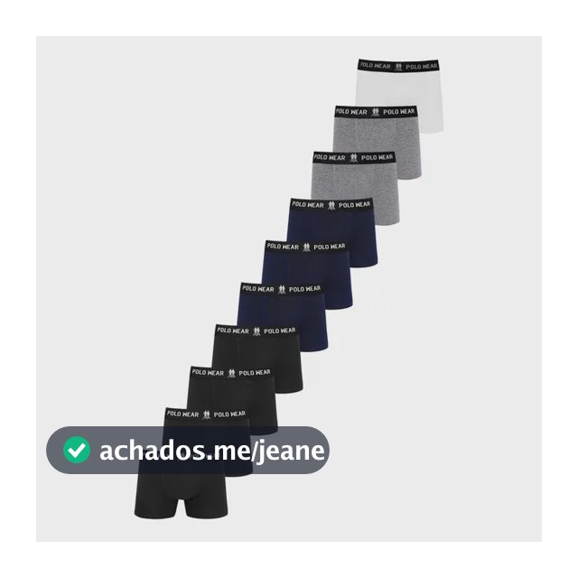 Kit 10 Cuecas Algodão Polo Wear Sortido
