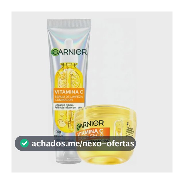 Garnier Kit Vitamina C, Sérum de Limpeza Iluminador, Serumnete 100g + Hidratante Facial Toque Seco Antimanchas 85g