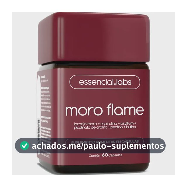 MORO FLAME - Fórmula Avançada Contendo Morosil + Spirulina + Picolinato De Cromo + Psyllium + Inulina + Pectina Cítrica - 60 Cápsulas