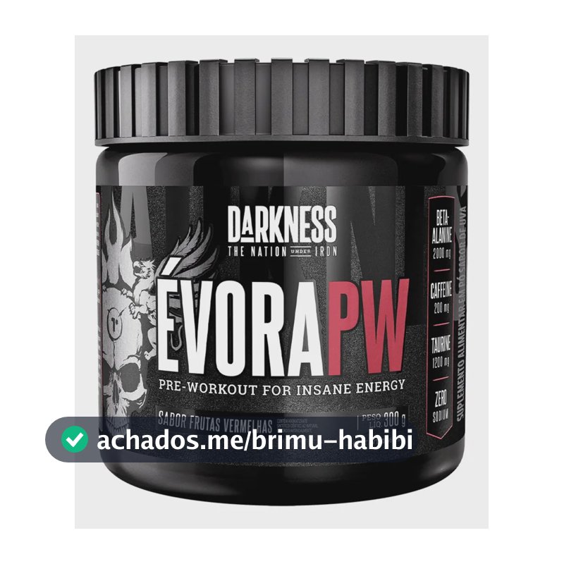 Suplemento em pó Darkness Pré Treino Alanina Évora PW sabor Frutas vermelhas x 300g