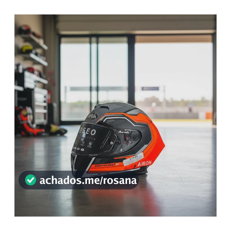Capacete Moto Pista Esportivo Airoh Gp550s Certificado Dot Laranja Lisa Brilhante 57-58 (m)