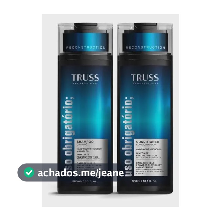 Shampoo/Condicionador Truss Uso Obrigatório RPK Truss Uso Obrigatório RPK Shampoo Condicionador 300ml Home car de 600mL de 860g
