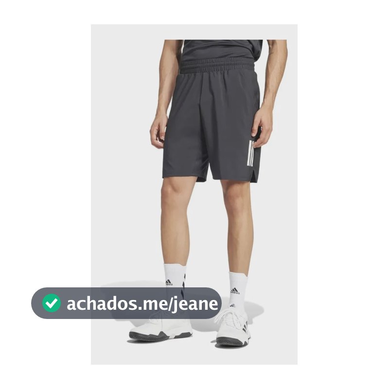 Shorts Masculino Club Tennis Climacool Três Listras adidas Preto Liso P